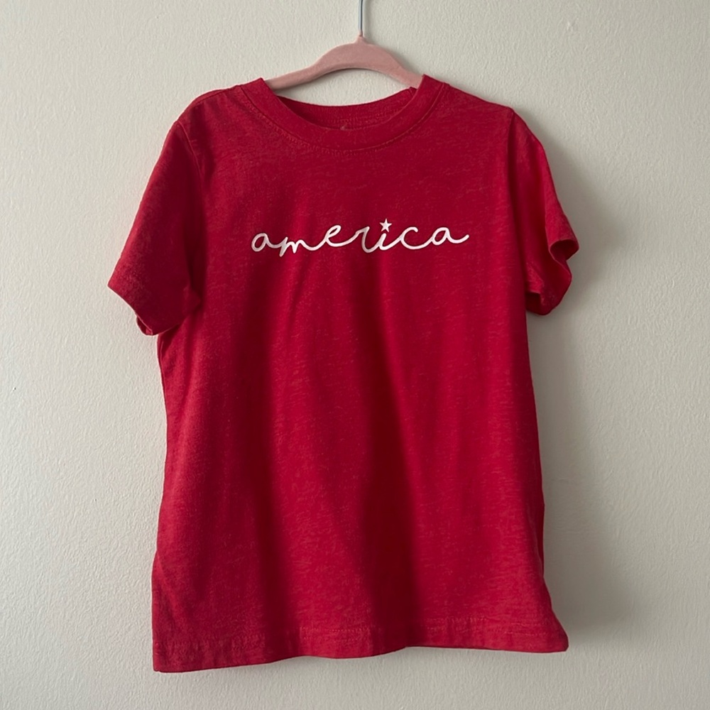 Kids Red "America" Short Sleeve Tee